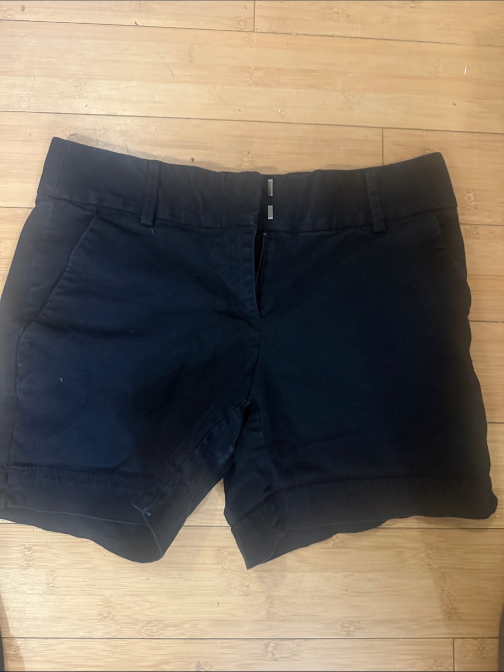 LOFT Navy Belt-Loop Chino Shorts